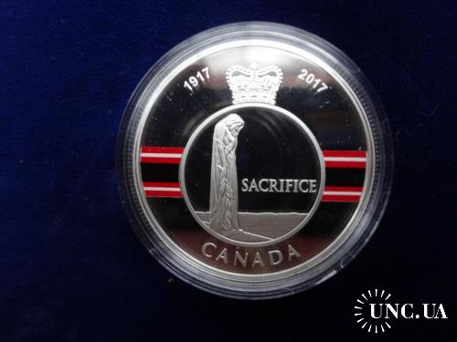 Канада 20 долларов серебро 2017 медаль "За жертвенность"