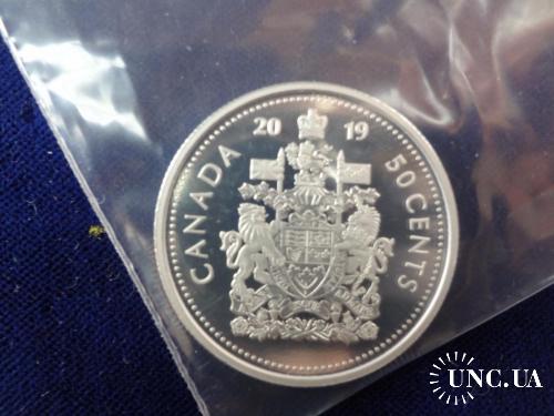 Канада 50 центов 2019 Герб  серебро 9,3 гр.  Пруф