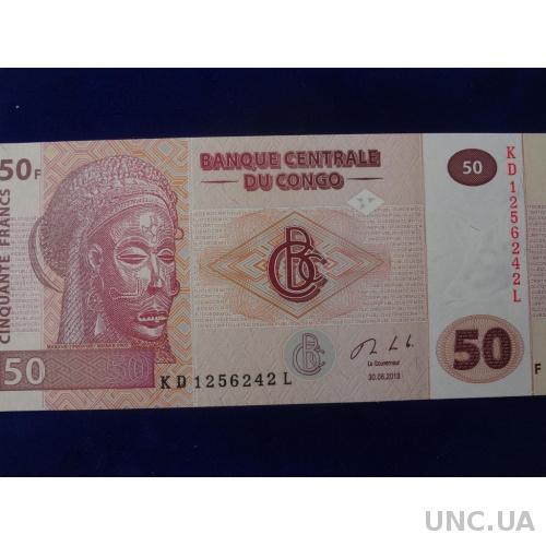 Конго 50 франков 30.06. 2013  идеальные АНЦ