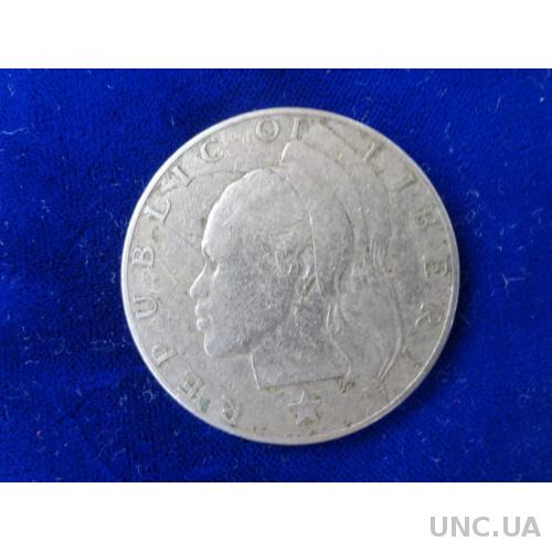Либерия 1 доллар 1968 голова Свободы