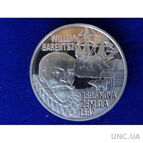 Нидерланды 5 евро 1996  400 лет открытия о. Новая Земля  Уильям Баренц