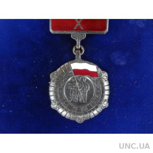 Польша медаль "10 лет ПРЛ" 1954 г.  серебро