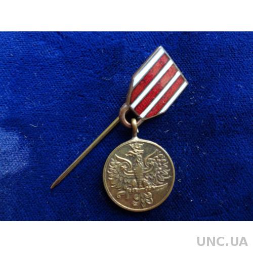 Польша МЕДАЛЬ "УЧАСТНИКУ ВОЙНЫ. 1918-1921"  фрачник, уменьшеный