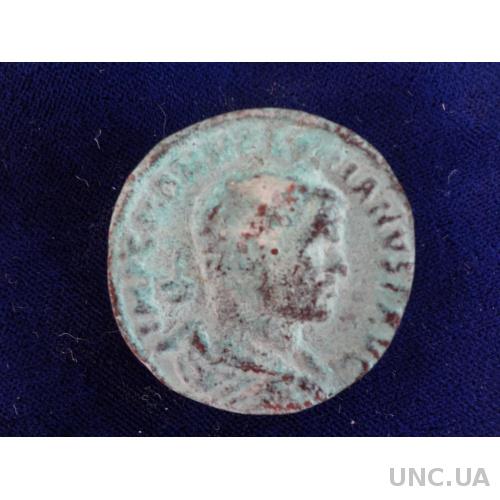 Рим, провинция Карфаген  фоллис император Гордиан I  медь, копия