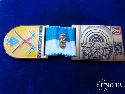 Швейцария двойная стрелковая медаль 1990 кантон Цюрих, г. Унтерштрас и Эрликон