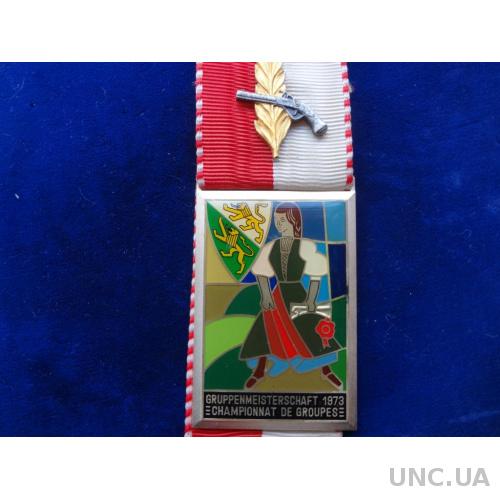 Швейцария конфедеративная стрелковая медаль 1973 пистолет