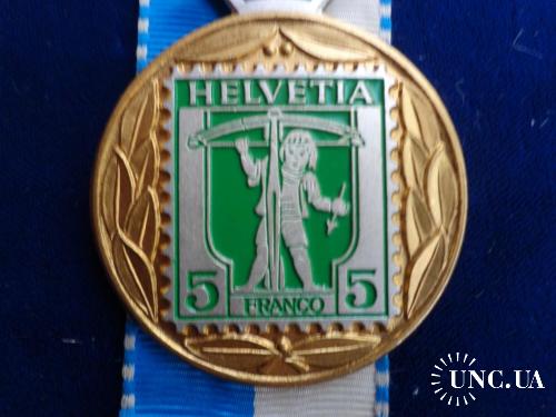 Швейцария медаль 1973 кантон Цюрих. Первая почтовая марка