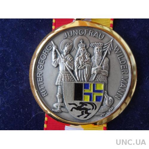 Швейцария спортивная медаль 1973 кантон Граубюнден   позолота