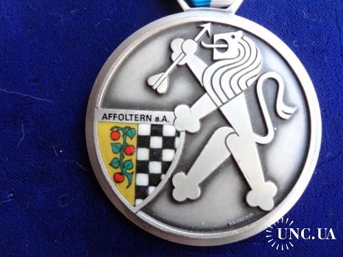 Швейцария стрелковая медаль 0 кантон Цюрих, г. Аффольтерн. Лев со стрелой