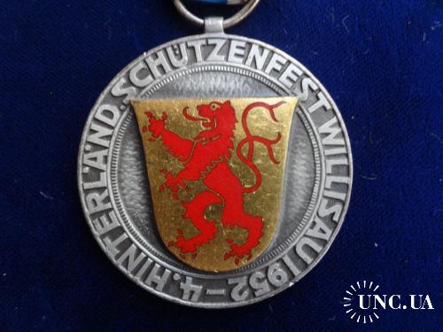 Швейцария стрелковая медаль 1952 кантон Цюрих. г. Виллишау