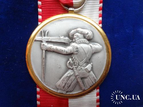 Швейцария стрелковая медаль 1954 кантон Золотурн. Мушкетер