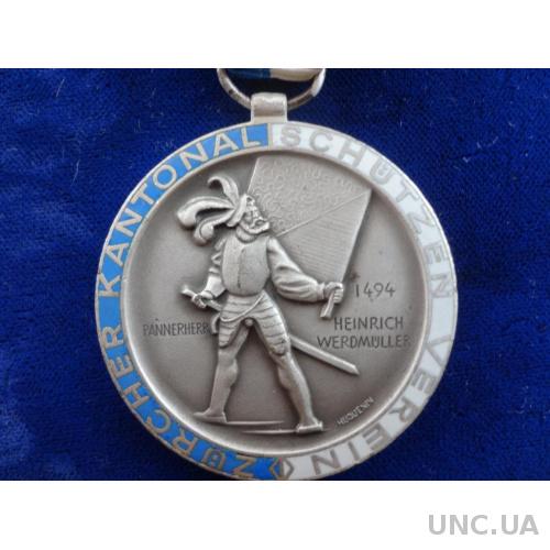 Швейцария стрелковая медаль 1958, фестиваль в г. Цюрих, посвященный Генриху Вердмюллеру