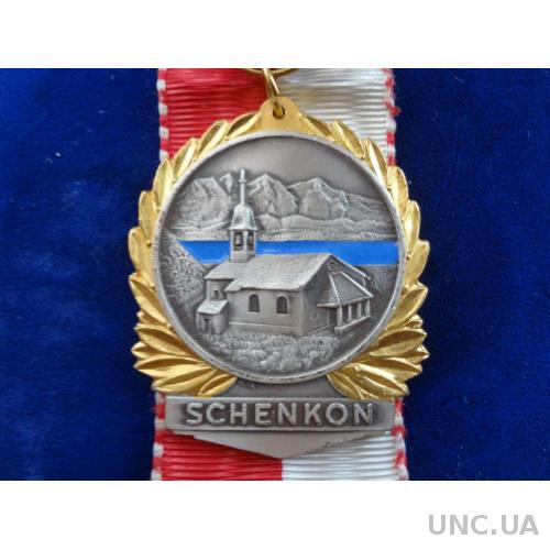 Швейцария стрелковая медаль 1962, фестиваль в г. Шенкон  позолота