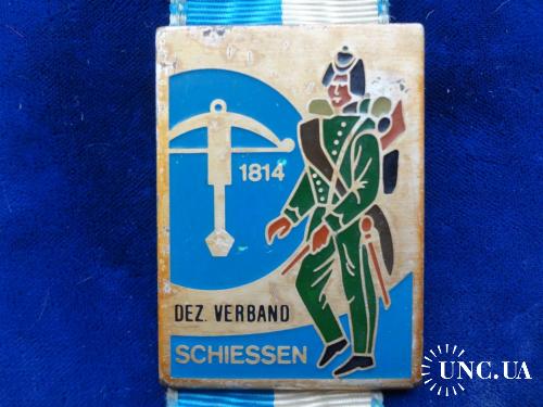 Швейцария стрелковая медаль 1966 кантон Цюрих. Солдат 1814-го