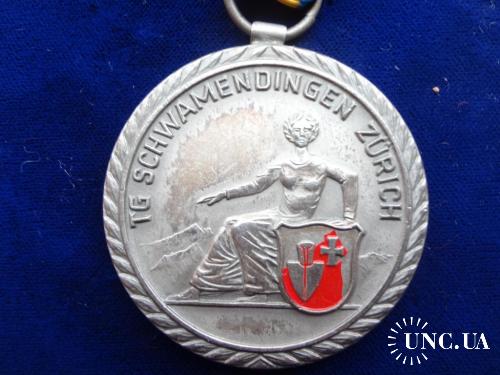 Швейцария стрелковая медаль 1966 кантон Цюрих. Свобода на троне