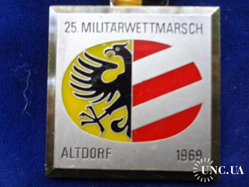 Швейцария стрелковая медаль 1969 кантон Ури, г. Альтдорф. Герб