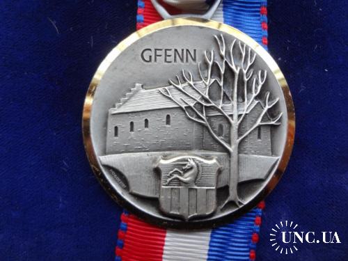 Швейцария стрелковая медаль 1972 кантон Цюрих, г. Гфенн