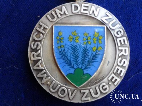 Швейцария стрелковая медаль 1973 кантон Цуг, г. . Герб