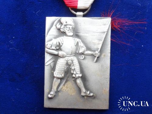 Швейцария стрелковая медаль 1974 кантон Цюрих. Офицер с флагом