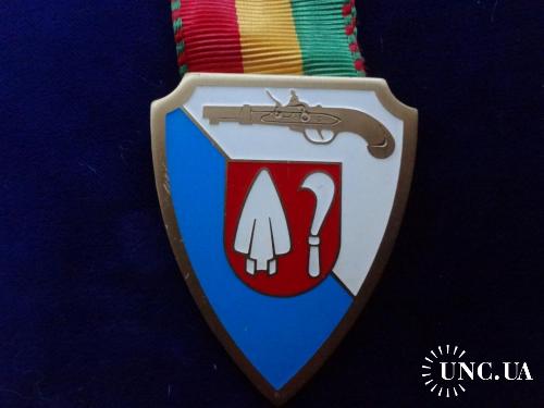 Швейцария стрелковая медаль 1974 кантон Цюрих, округ Дитикон, г. Унтеренгстринген. Герб