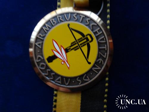 Швейцария стрелковая медаль 1974 кантон Цюрихд, г. Госсау. Арбалет
