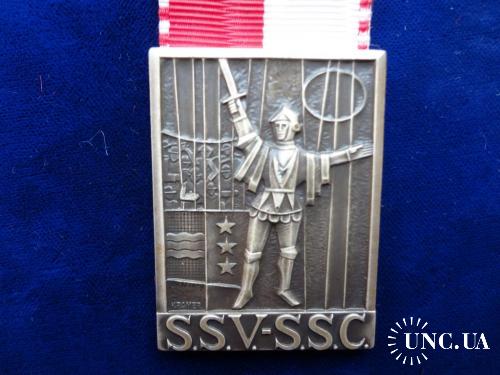 Швейцария стрелковая медаль 1975 кантон Цюрих. Рыцарь с мечем