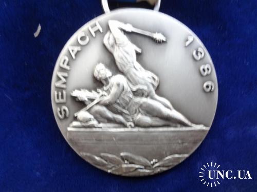 Швейцария стрелковая медаль 1978 кантон Цюрих , г. Маур. Битва при Земпахе 1386