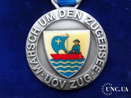 Швейцария стрелковая медаль 1980 Серия ’’о. Цугерзее’’: кантон Цуг, г. Унтерегери