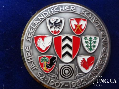 Швейцария стрелковая медаль 1982 75 лет стрелковых турниров в Зееланде, кантон Невшатель