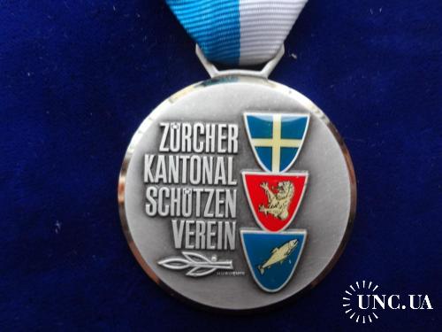 Швейцария стрелковая медаль 1982 кантон Цюрих - Серия 1968-87 ’’Гербы’’: Эрлинбах, Адликон, Рейнау