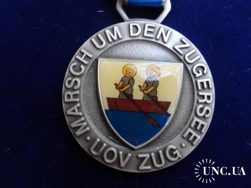 Швейцария стрелковая медаль 1982 Серия ’’о. Цугерзее’’: кантон Цуг, г. Оберэгери