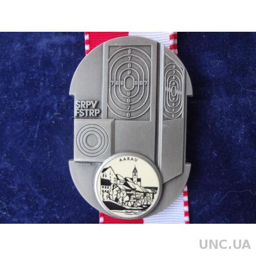 Швейцария стрелковая медаль 1985  кантон Аргау  пистолет на 25 м