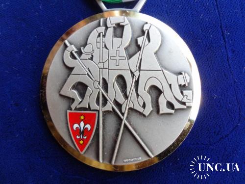 Швейцария стрелковая медаль 1986 кантон Санкт-Галлен, г. Халлау. Копейщики