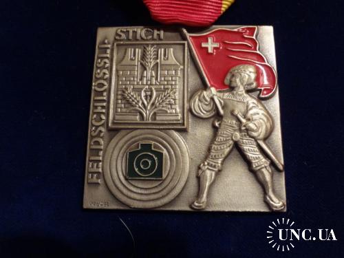 Швейцария стрелковая медаль 1990 г. Серия 1989-2012 - "Союз кантонов": Швиц 1520 г.