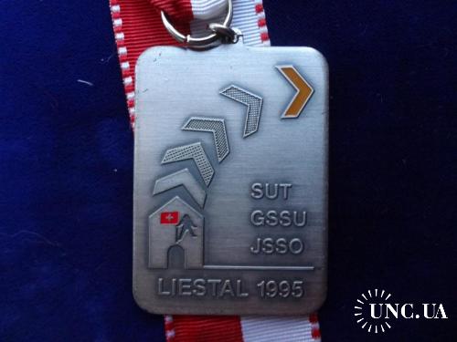 Швейцария стрелковая медаль 1995 кантон Базель, г. Лиесталь