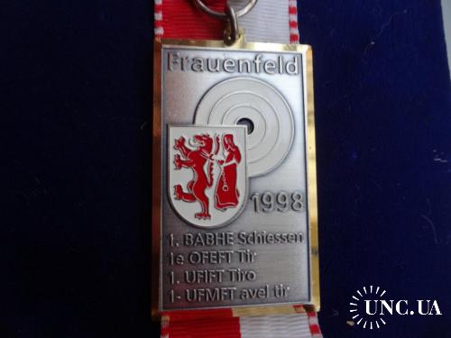 Швейцария стрелковая медаль 1998 кантон Цюрих, г. Фрауэнфельд. Мишень