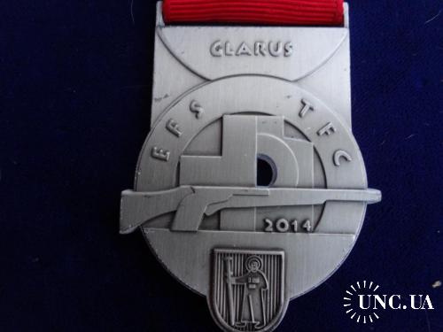 Швейцария стрелковая медаль 2014 серия 2002-18 ’’Винтовка’’: кантон Гларус