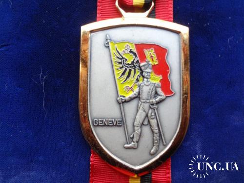 Швейцария стрелковая медаль серия 1990-99 - Знаменоносец, кантон Женева 1994  позолота