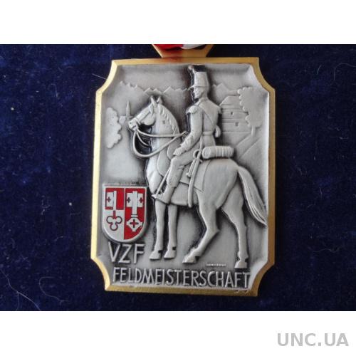 Швейцария стрелковая медаль Всадник кантон Люценрн, Швиц, Ури, Невшатель и Цуг позолота