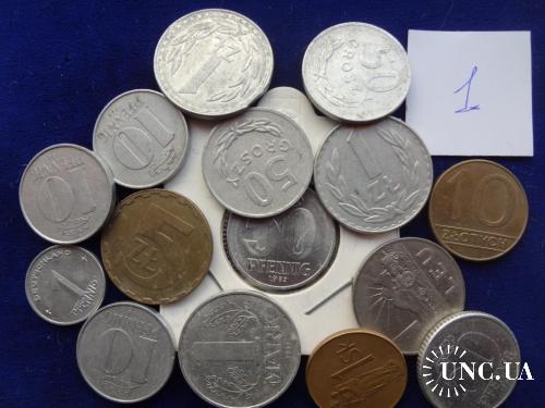 Словения ГДР 1 марка 10 пф. 1982 1968 Польша 20 злотых 1 злотый 50 гр. 1974  15 шт. года разные №1