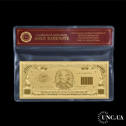 США 1000 долларов 1926 президент Кливленд. Золотая банкнота. Идеальная АНЦ
