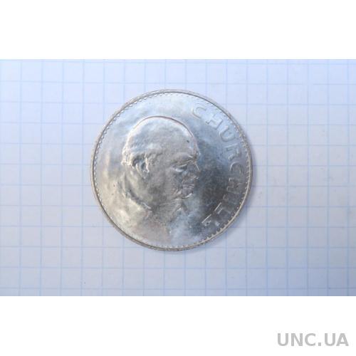 Великобритания 1965 1 крона посмертная - Сэр Уи́нстон Леона́рд Спе́нсер-Че́рчилль, герцог Мальборо