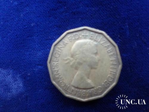 Великобритания 3 пенса 1953 Опускная решетка дворцовых ворот