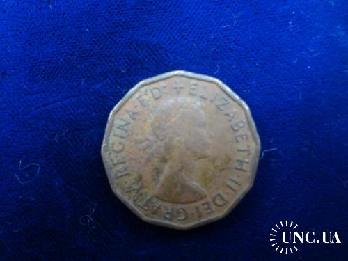 Великобритания 3 пенса 1960 Елизавета II Герб