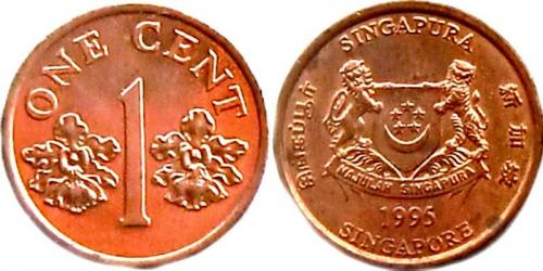 Р. Сінгапур (англ. Republic of Singapore, малай. Republik Singapura, кит. 新加坡共和国), 1 цент, 5 шт. ГУР