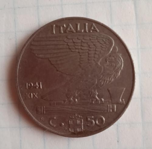 Италия 50 чентезимо, 1941