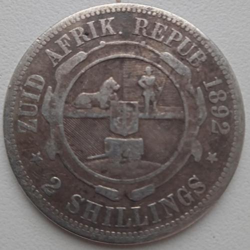 Южно Африканская Республика 2 шиллинга 1892 год серебро 