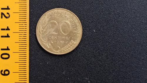 ​Франція 20 сантимів 1978 рік. Алюміній-Бронза, 4g, ø 23.5mm
