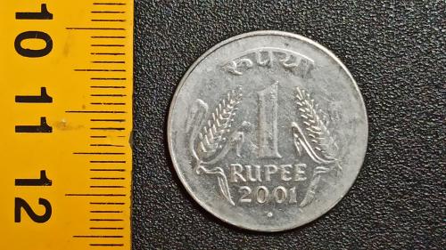 Індія 1 рупія 2001 рік. Нержавіюча сталь, 4.9g, ø 25mm