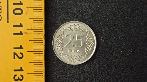 ​Туреччина 25 курушів 2018 рік. Мідь-Цинк-Нікель, 4g, ø 20.5mm